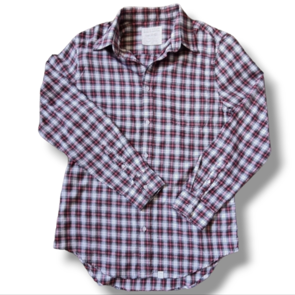 Five Four Nick Wooster men'sgreen/red vintage flannel button down shirt Size Med